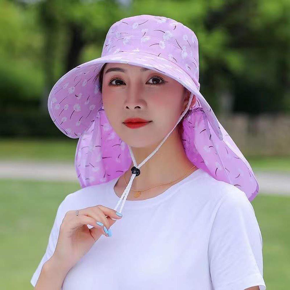 Mũ Vành Rộng Chống Nắng Chống Tia UV Có Tấm Che Mặt Và Cổ Thời Trang Mùa Hè