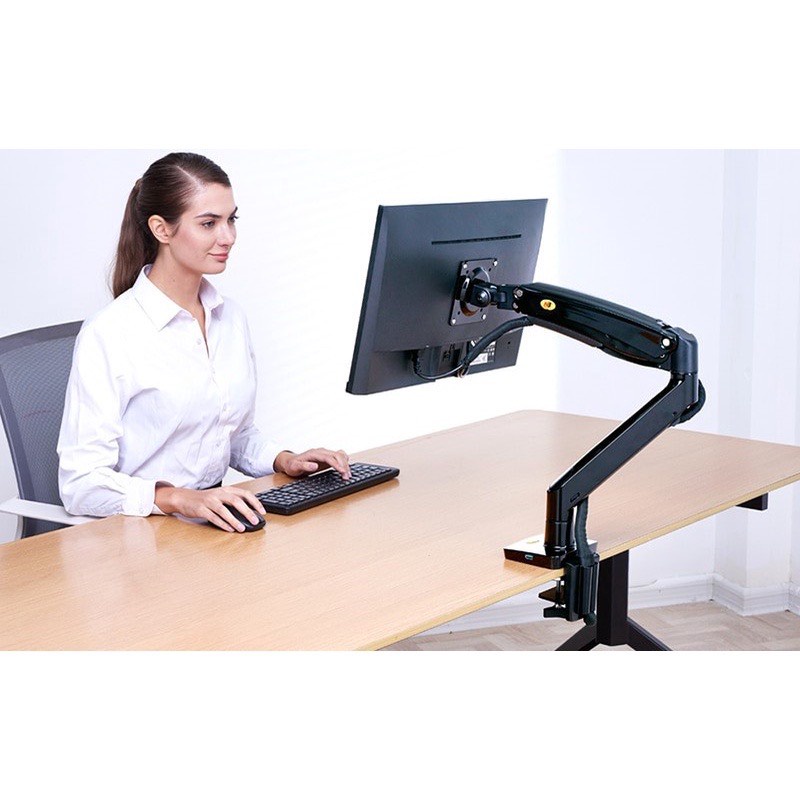 Giá treo màn hình máy tính gắn bàn NB F80  - Xoay 360 độ, mẫu mới tải trọng 9kg - Hàng nhập khẩu