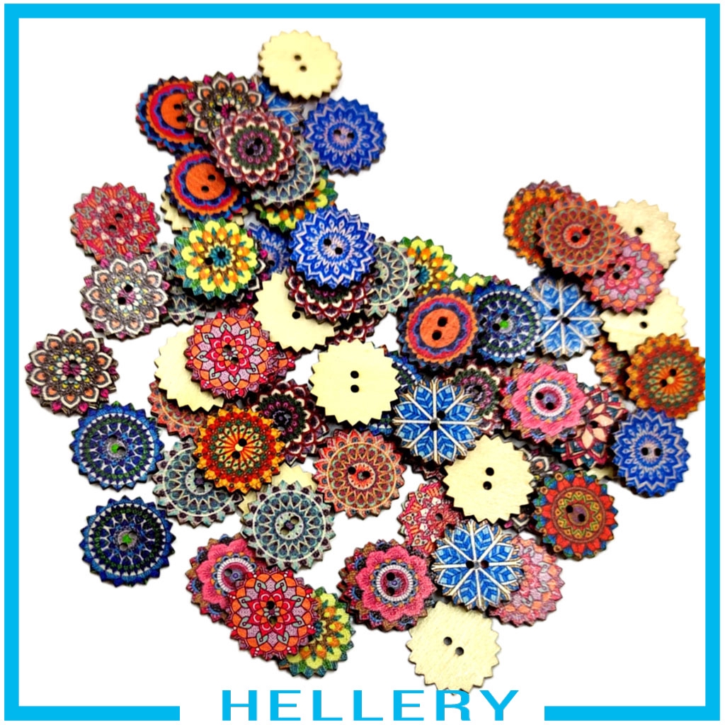 Set 100 Nút Gỗ 20 / 25mm Chuyên Dụng Cho May Vá / Làm Đồ Thủ Công