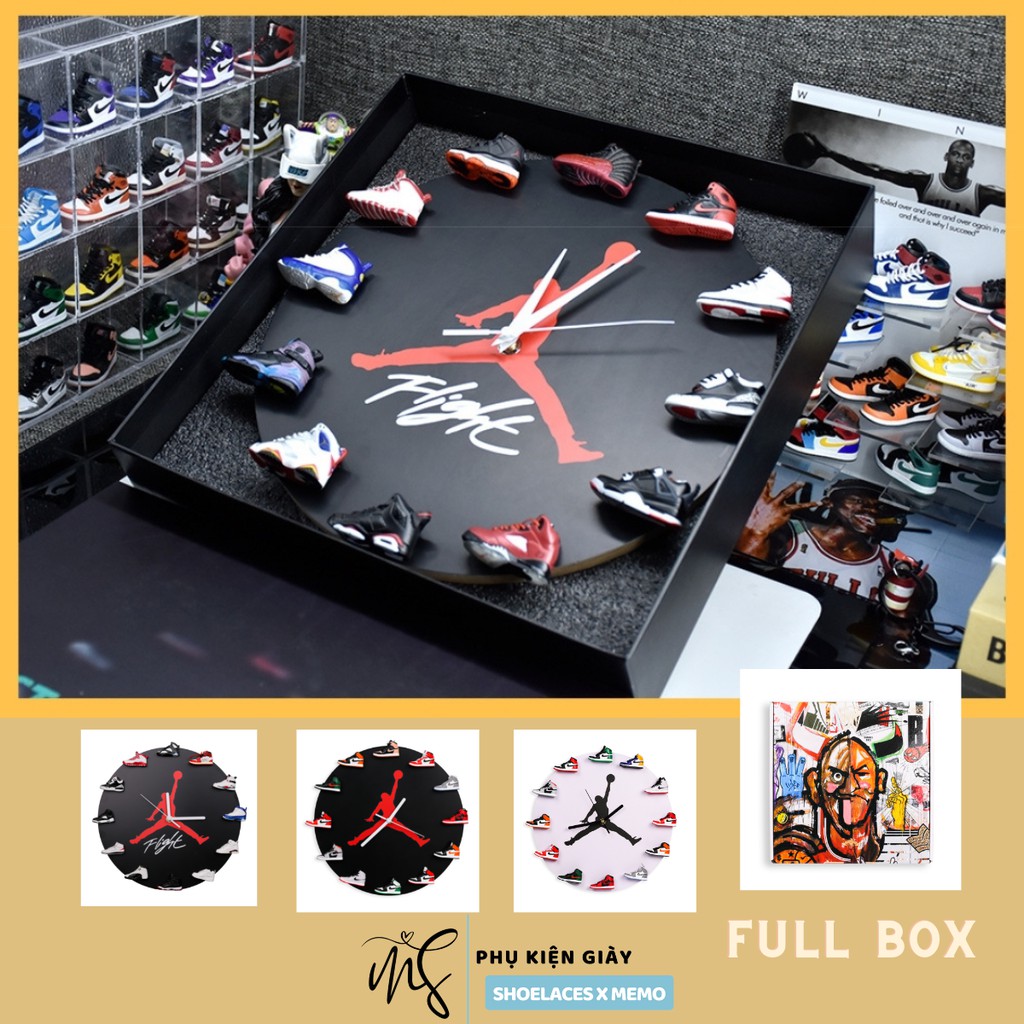 Đồng Hồ Sneaker 3D - Đồng Hồ Michael Jordan Treo Tường Full Phụ Kiện Kèm Box