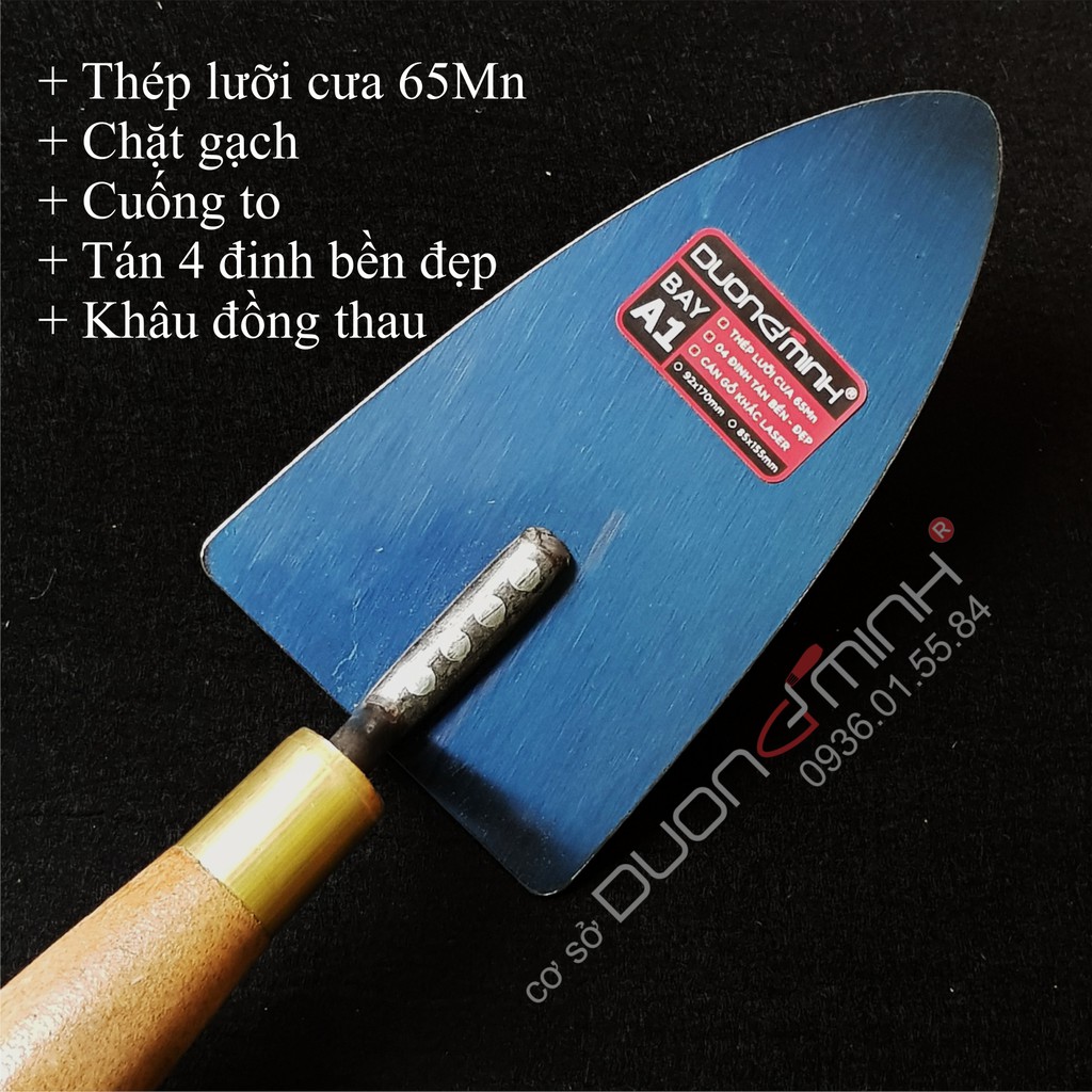 Bay A1 XANH - cán tràm lõi - DƯƠNG MINH - thép lưỡi cưa, cao cấp, xây dựng, thợ hồ, xây tô