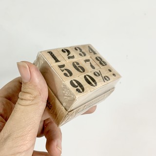 Bộ Dấu Gỗ Con Số - Vintage Wooden Stamps Numbers