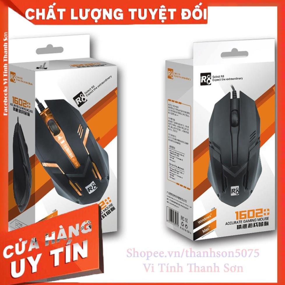 Combo Chuột Game R8 1602 Đèn Led Đa màu + Tặng Kèm Máy Hút Bụi Mini