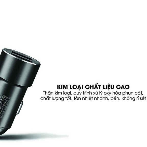 CHÍNH HÃNG Cốc Củ Sạc Nhanh ô tô xe hơi 2 hai cổng USB vỏ nhôm RCC220 Remax 2.4a rcc-220 rcc 220