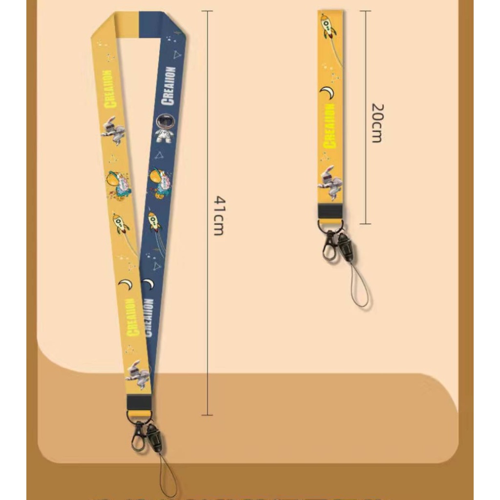 Dây Đeo Thẻ/Điện Thoại Ngắn Đeo Cổ Họa Tiết Hoạt Hình Dễ Thương