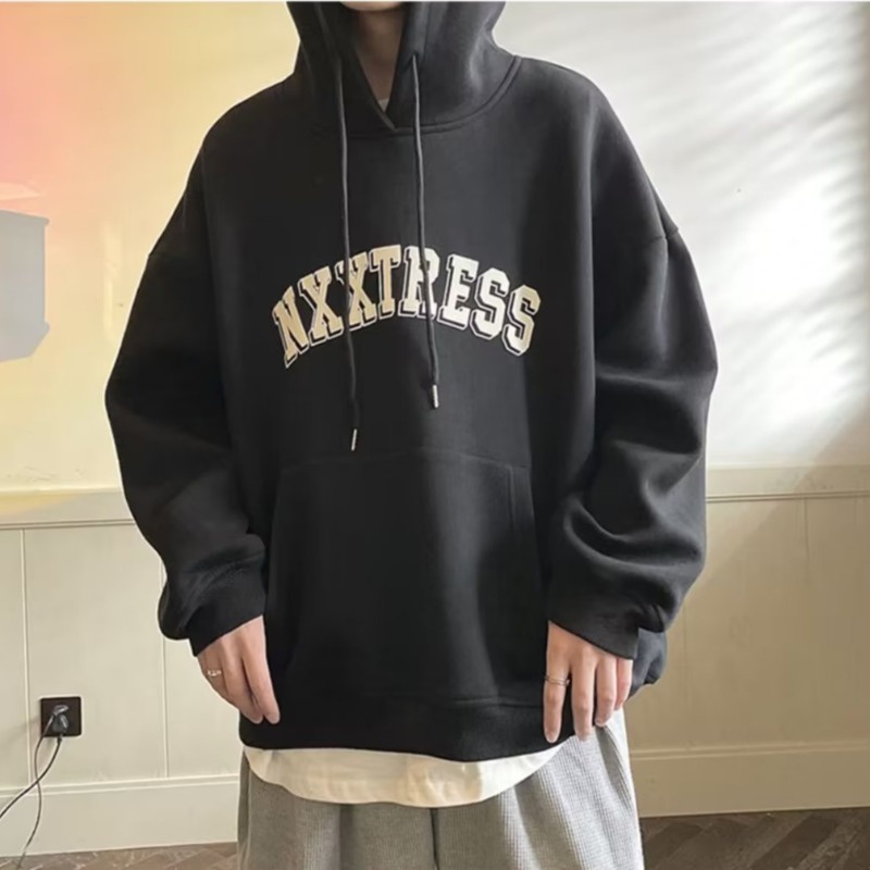 M-5XL【Bốn màu sắc】 nhung simple áo khoác hoodie nam form rộng bigsize áo hoodie mũ thời trang hàn quốc áo hoodie form rộng