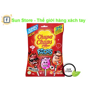 Kẹo Mút Chupa Chupas Faces Flat Lollipops Bịch 35 Cây