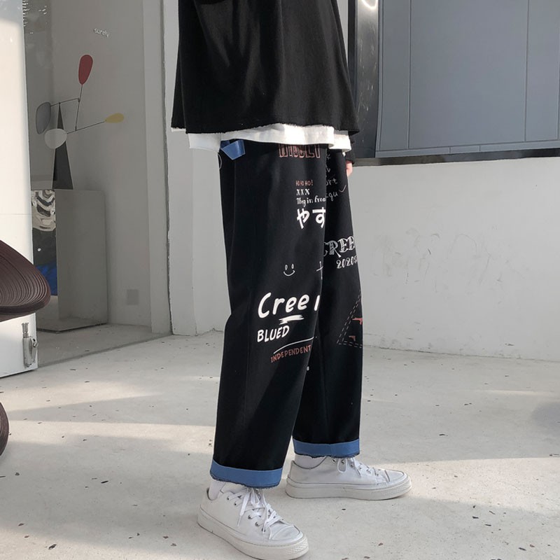Quần dài ống rộng phong cách Âu Mỹ cá tính cho nam | BigBuy360 - bigbuy360.vn