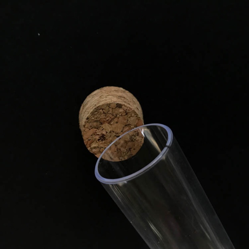 Bộ 50 Ống Nghiệm Nhựa 20x150mm 30ml Kèm Nút Bần Trong Suốt