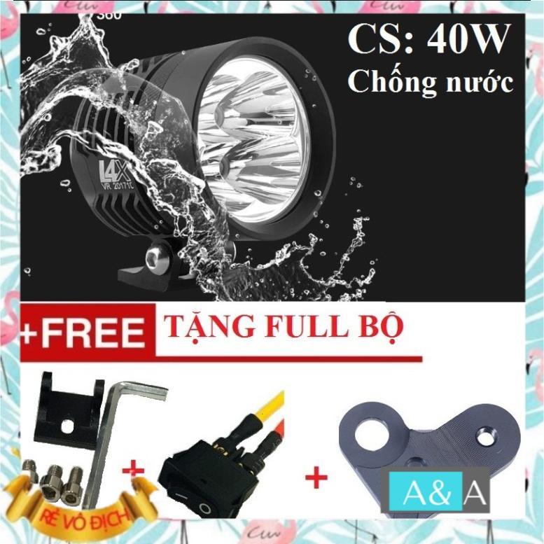 Đèn Led Trợ Sáng L4X 40W Sáng Trắng tặng đủ bộ như hình