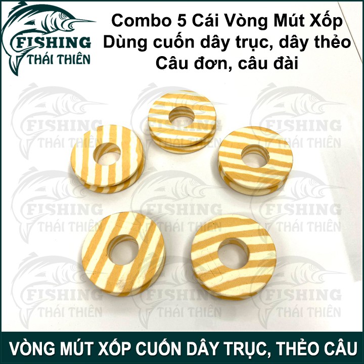 Combo 5 Cái Vòng Mút Xốp Dùng Cuốn Dây Trục Câu Đài Thẻo Câu Cá