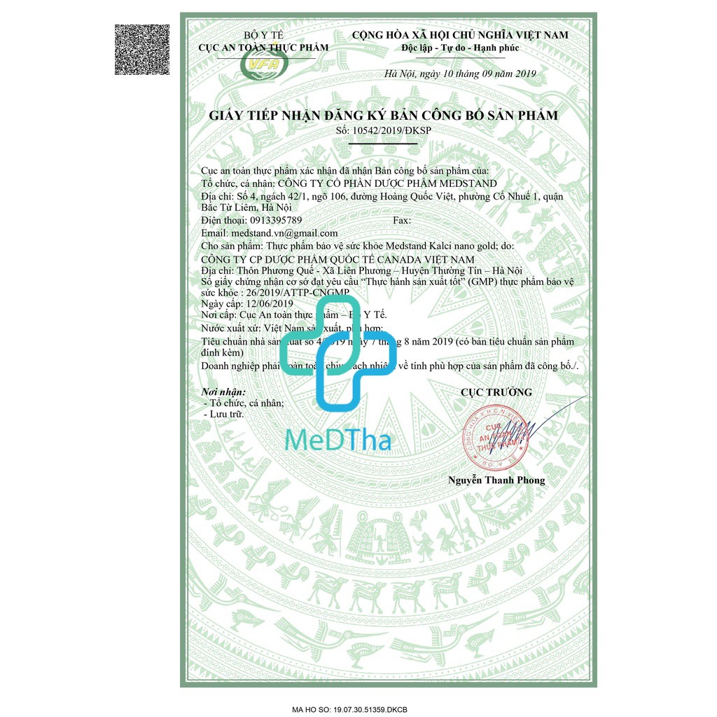 Viên Uống Bổ Sung Calci, Vitamin, Khoáng chất Kalci Nano Gold MEDSTAND (Hộp 30, 60 Viên) [Chính hãng]