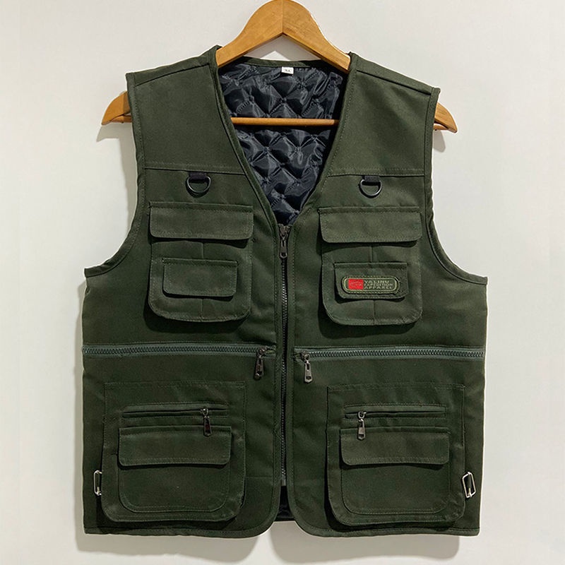 Áo khoác ghi lê bằng cotton lót nhung thời trang mùa đông cho nam