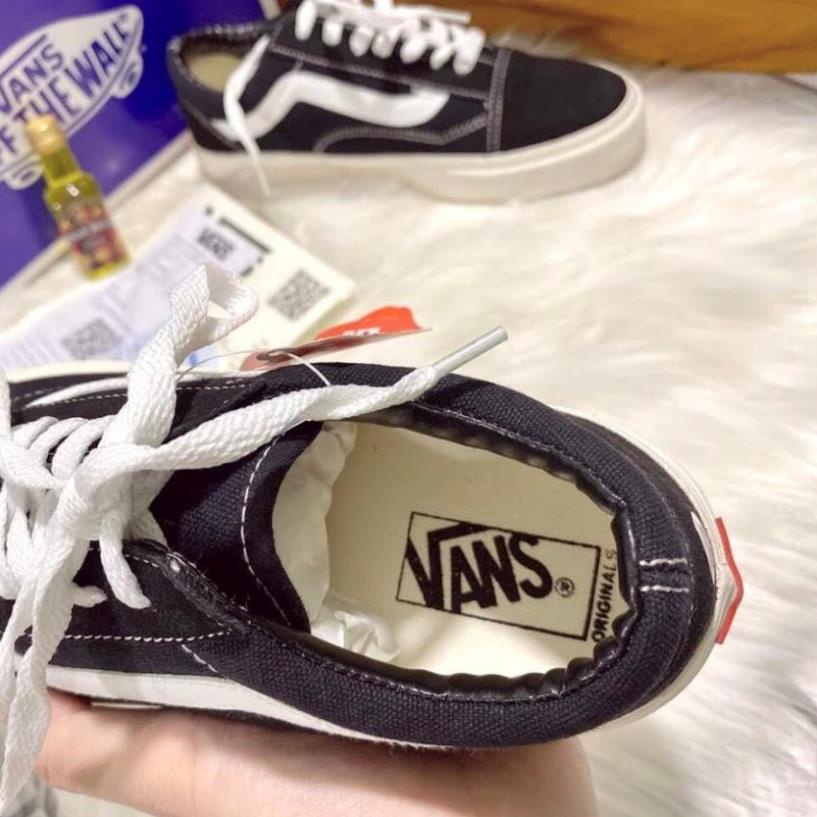 Giày thể thao VANS VAULT OLD SKOOL đen kẻ trắng nhung nỉ cao cấp 2021 | BigBuy360 - bigbuy360.vn