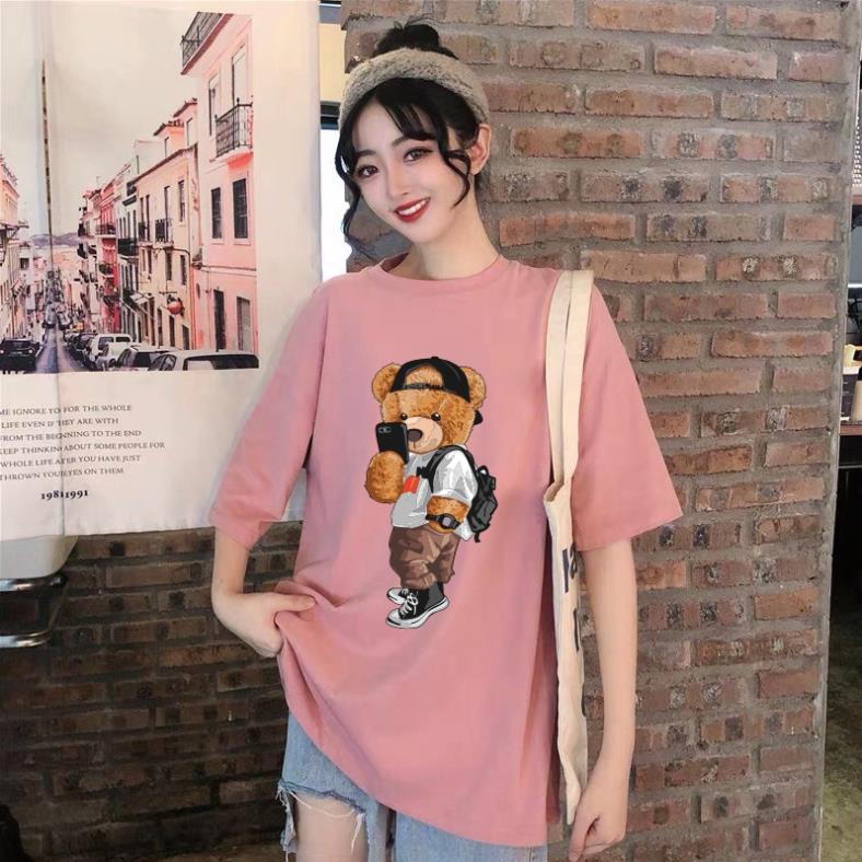 Áo phông Unisex hình Gấu, áo thun form rộng phong cách Hàn Quốc.