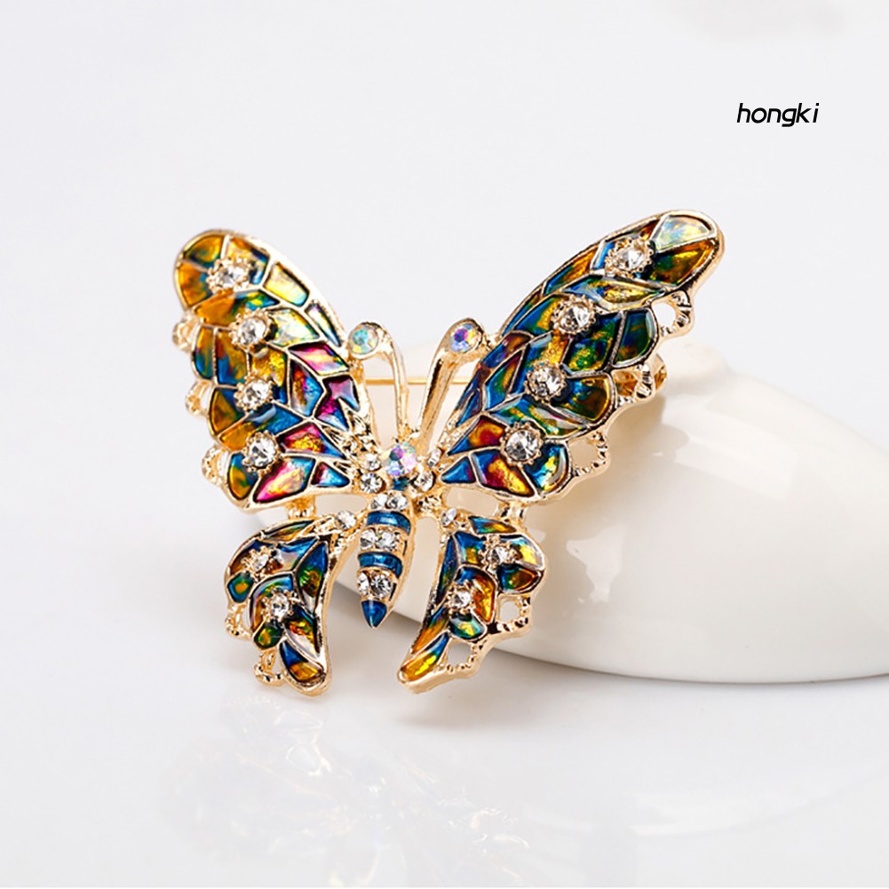 Trâm Cài Áo Hình Bươm Bướm Đính Đá Nhiều Màu Sắc Thời Trang