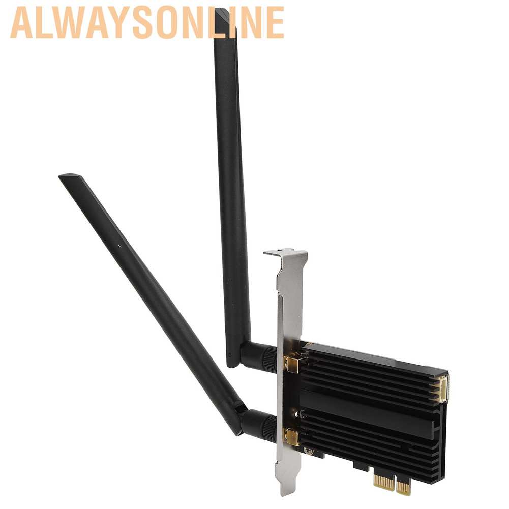 Alwaysonline Wireless Desktop PCI‑E Gigabit 3000M Bluetooth WiFi 6E Adapter Network Card For AX210 Pro