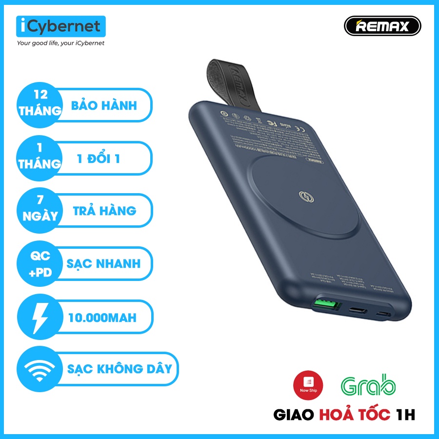 Sạc dự phòng không dây 10000mah sạc nhanh PD 22,5W REMAX RPP-226 - Hàng Chính Hãng