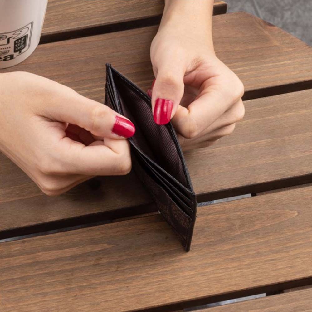 Ví ngắn bằng da PU nhiều ngăn đựng thẻ đa năng phong cách sang trọng cho nữ