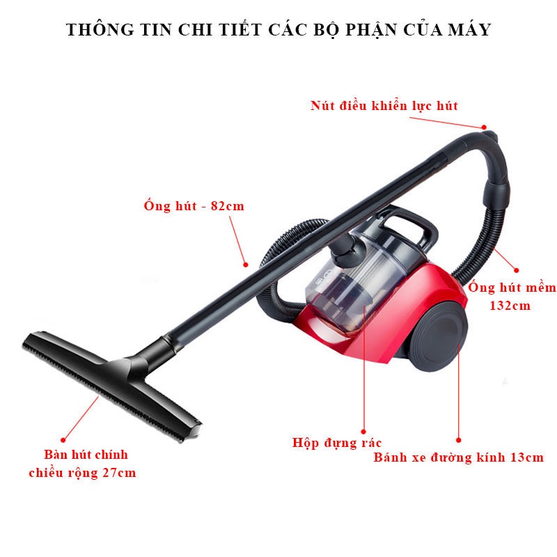 [Sale sốc] Máy hút bụi cầm tay gia đình, nhiều đầu hút tiện lợi, công suất lớn, lực hút khoẻ, bảo hành 2 năm đồ gia dụng