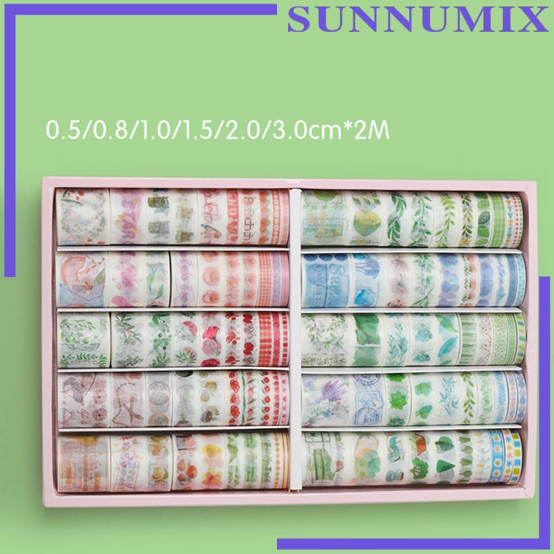 Set 100 Cuộn Băng Dính Washi Dùng Trang Trí Sổ Tay DIY