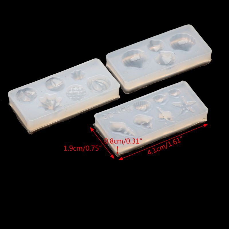 Set 3 khuôn silicone tạo hình vỏ sò/ sao biển trang trí móng DIY