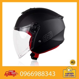 Mũ bảo hiểm 3/4 ego e3 đen nhám