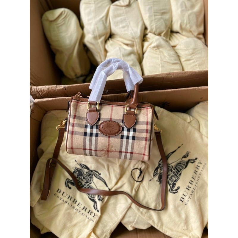 Túi trống mini B.b.ri caro phối nâu