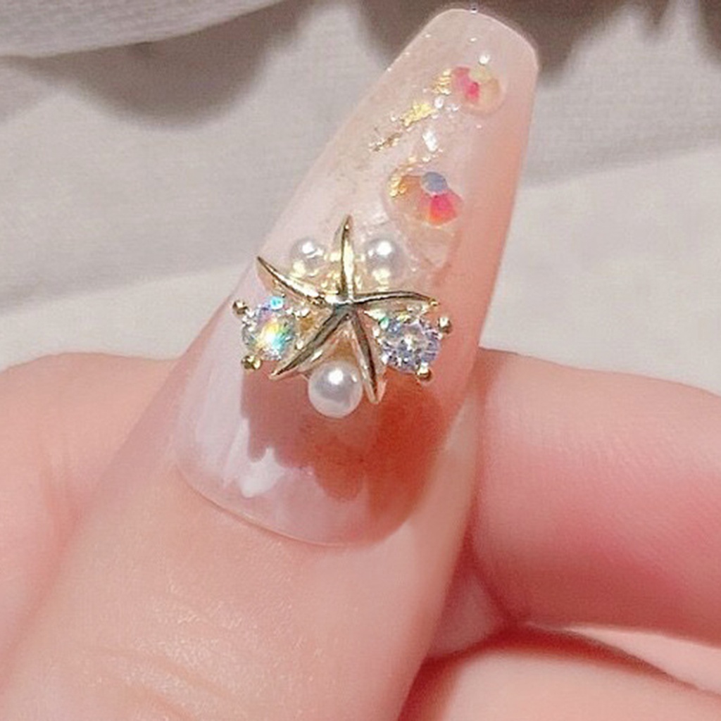 Phụ Kiện Đá Trang Trí Móng Tay Hình Sao Biển Siêu Nhẹ DIY Dành Cho Nữ