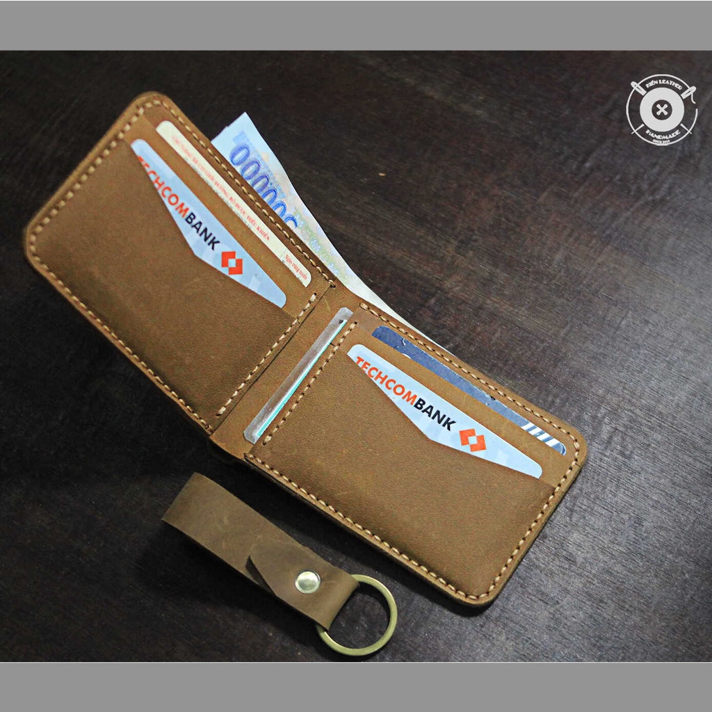 Ví da nam, Ví Ngang MiNi DA BÒ THẬT 100% Kiến Leather