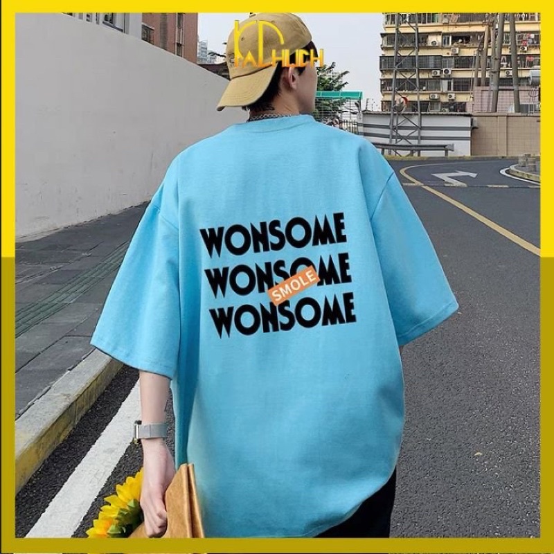 Áo thun tay lỡ nam nữ WONSOME, hàng cotton dày dặn bao đep