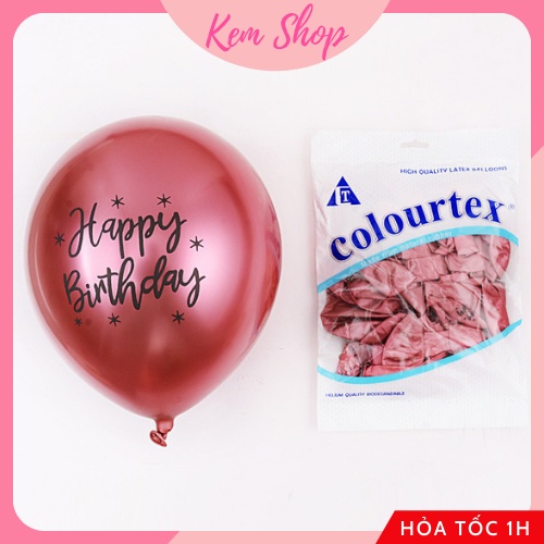 Bóng tròn siêu nhũ in chữ Happy Birthday size 12'' trang trí sinh nhật - K240