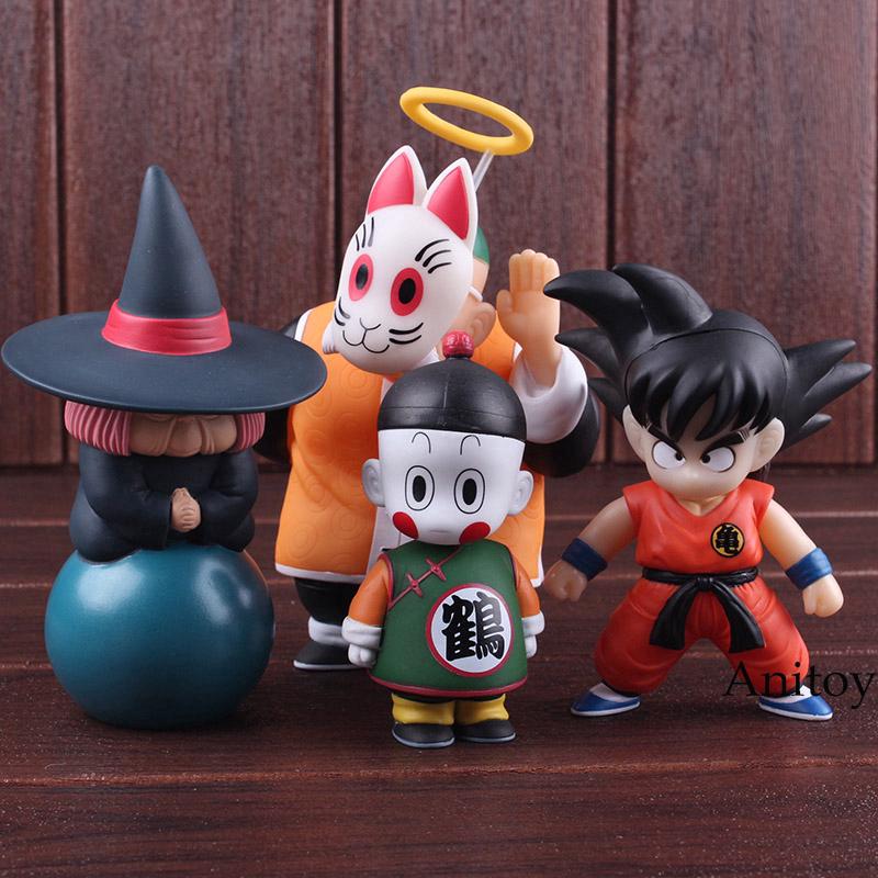 Bộ 4 tượng mô hình nhân vật son goku trong Bảy viên ngọc rồng