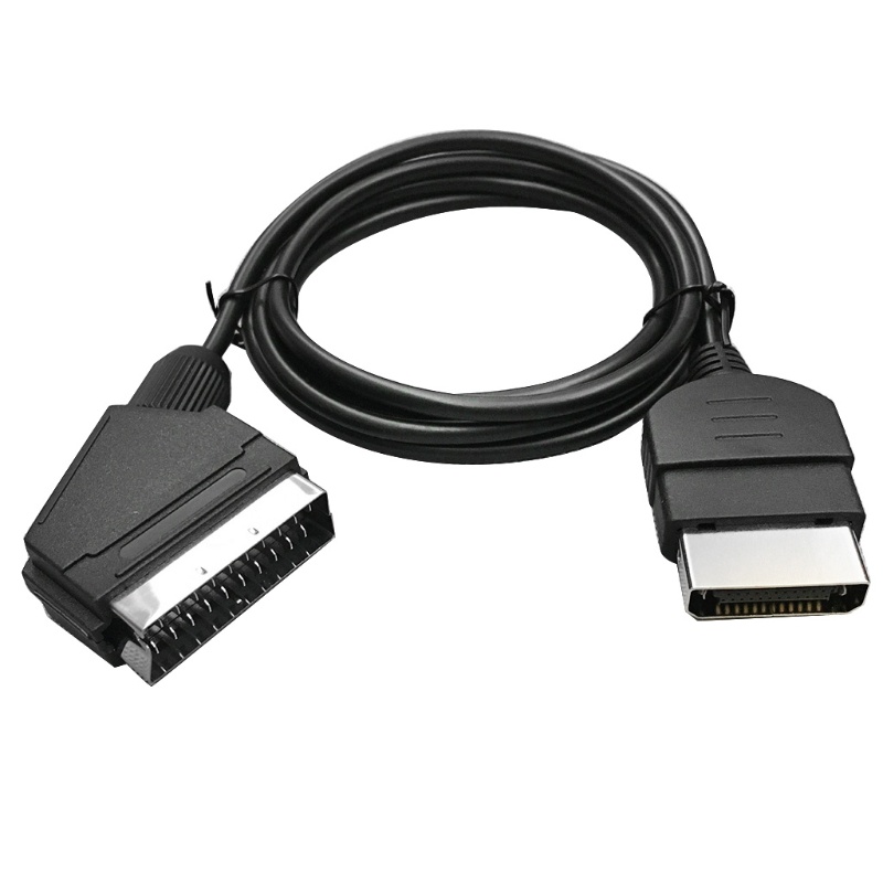 Dây CáP KếT NốI Video 1 8M 6ft 24pin RGB Scart AV Cho ĐiềU KhiểN Cổ ĐiểN - MàU Đen