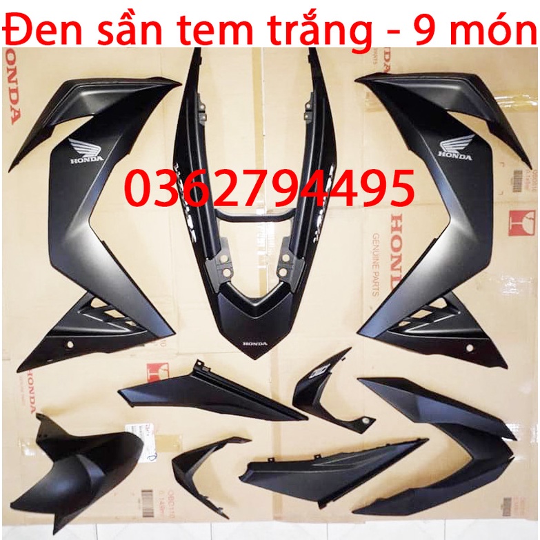 Combo dàn áo Winner v1 Đen nhám tem đỏ và tem trắng (7 hoặc 9 món)