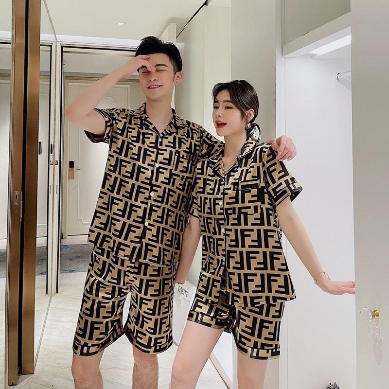 Đồ bộ Pijama nam nữ cộc tay quần ngắn mát mẻ mùa hè 379 380 - Đồ ngủ mặc nhà mặc đôi cho nam và nữ