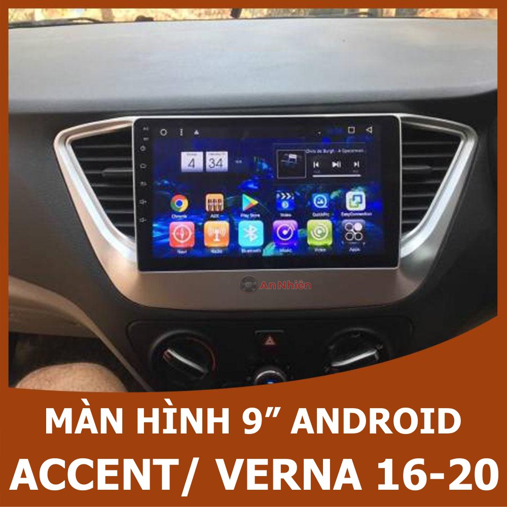 Màn Hình Android 9 inch Cho ACCENT/ VERNA 2016-2020 - Đầu DVD Chạy Android Kèm Mặt Dưỡng Giắc Zin Hyundai Accent/Verna