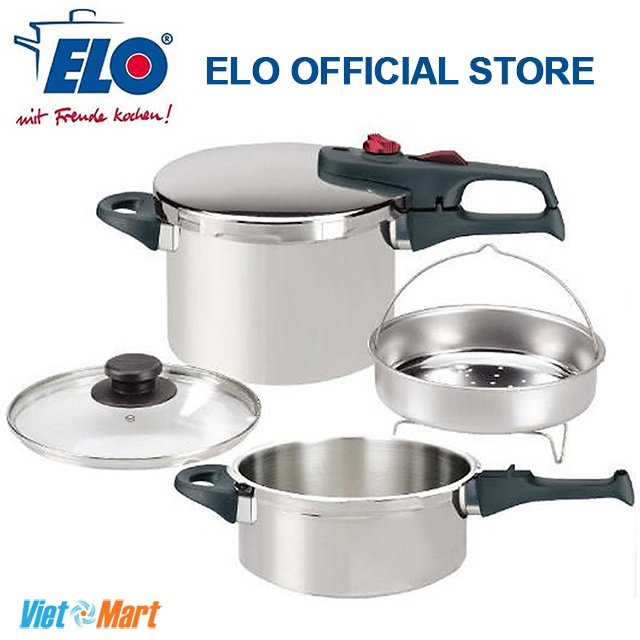 Bộ 2 nồi Áp Suất Elo Praktika Plus Special 3L + 6L Ninh Hầm Nấu Đa Năng Nấu Bếp Từ