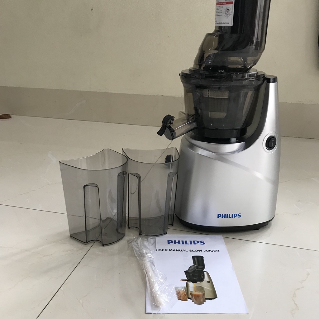 Máy Ép Chậm  Máy Ép Trái Cây PHILIPS HR-1968 Kiểu Dáng Sang Trọng Công xuất 250W Dung Tích 800ml Hàng Chính Hãng