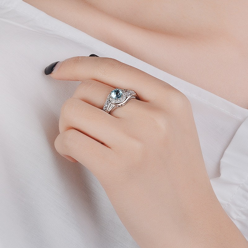 Aifei Jewellery Women Ring Eight Hearts Eight Arrows Mosaic Diamond 925 Sterling Silver R1193