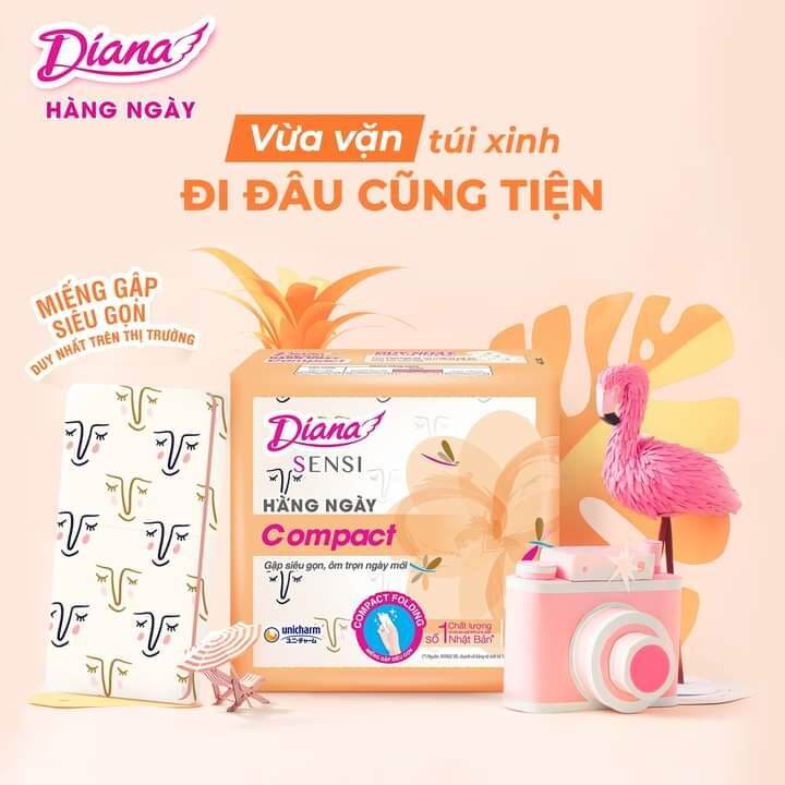 [BVS] Băng vệ sinh Diana SENSI Hàng ngày Compact 20 miếng