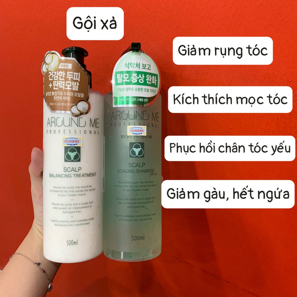 Dầu Gội Và Dầu Xả Sạch Gầu Nấm Cân Bằng Phục Hồi Tóc Around Me Scalp Scaling Balancing Treatment 500ml/chai