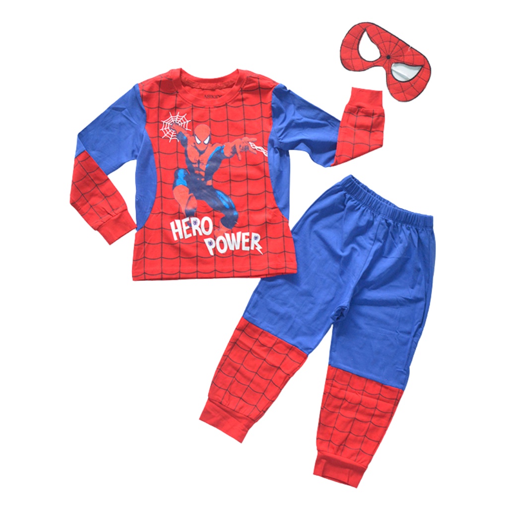 Đồ bộ dài tay cho bé trai TrueKids in siêu nhân nhện kèm mặt nạ