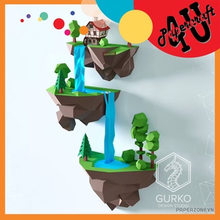 Mô hình giấy 3D treo tường: Thác nước