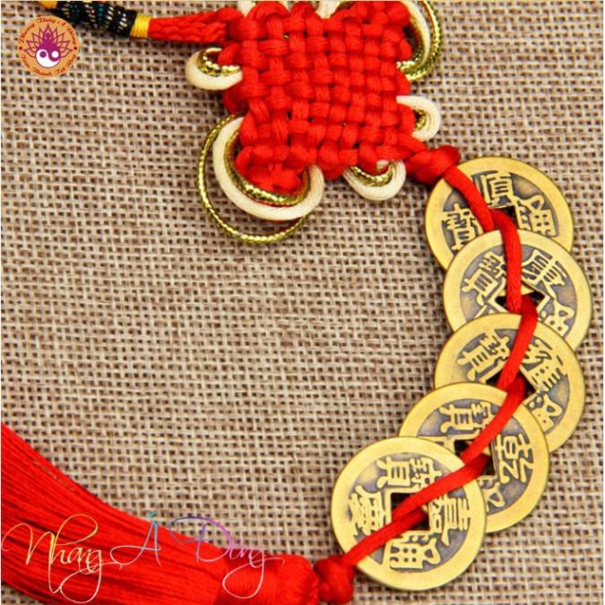 Dây tiền xu Ngũ đế chiêu tài may mắn , Tiền xu phong thủy Thập Đế, Cửu Đế, Bát đế, Lục Đế, Tam Đế