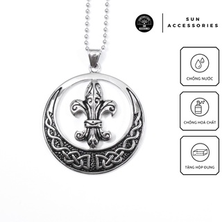 Vòng cổ titan chrome hearts hoa bách hợp cách điệu bản tròn - vc-15 - sun accessories