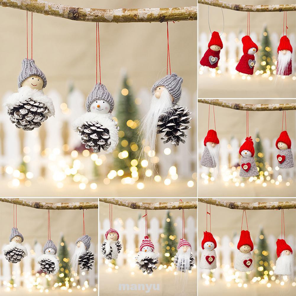 3pcs Pendant Christmas Hanging Tree Wall Peg Mini Decorations