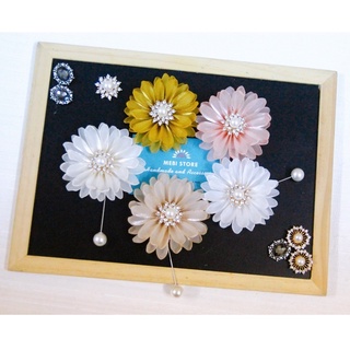Hoa cài áo handmade hoa cúc xenter mặt trời size 7cm nhiều màu NOBOX