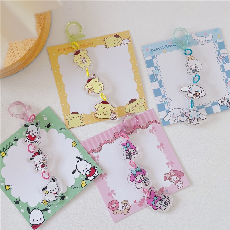SANRIO Mới Móc Khóa Hình Kuromi Pochacco Cinnamoroll Đáng Yêu