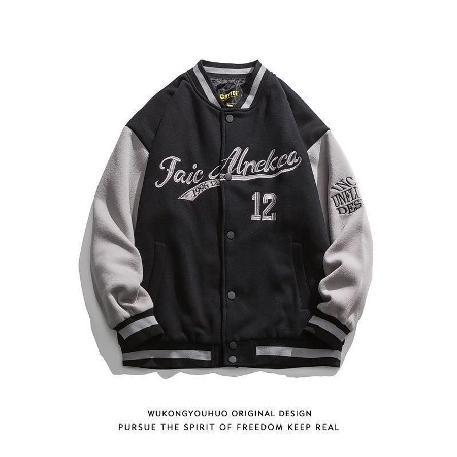 Áo bomber Varsity Jacket Alnekca Nỉ Siêu Đẹp